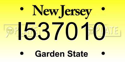 I537010 New Jersey License Plate