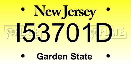 I53701D New Jersey License Plate