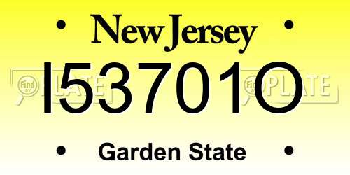 I53701O New Jersey License Plate