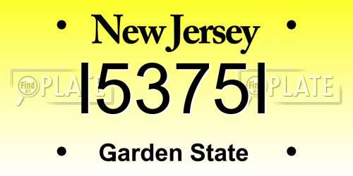 I5375I New Jersey License Plate