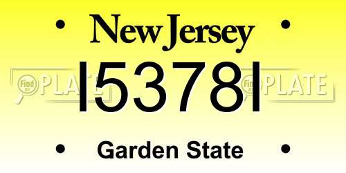 I5378I New Jersey License Plate