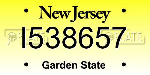 I538657 New Jersey License Plate