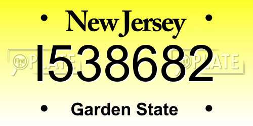 I538682 New Jersey License Plate