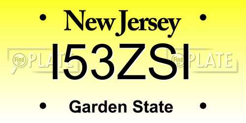 I53ZSI New Jersey License Plate