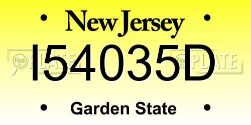 I54035D New Jersey License Plate