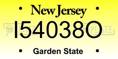 I54038O New Jersey License Plate