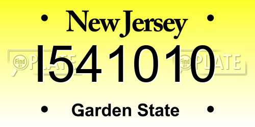 I541010 New Jersey License Plate
