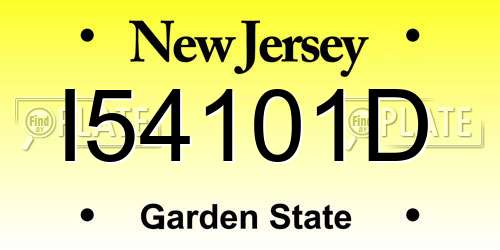 I54101D New Jersey License Plate