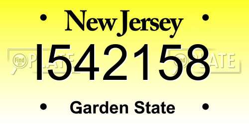 I542158 New Jersey License Plate