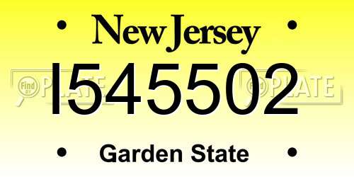 I545502 New Jersey License Plate