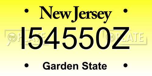 I54550Z New Jersey License Plate