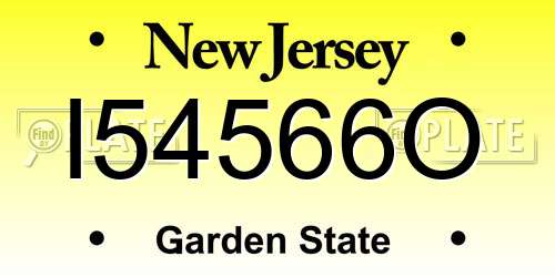 I54566O New Jersey License Plate