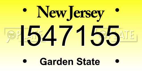 I547155 New Jersey License Plate