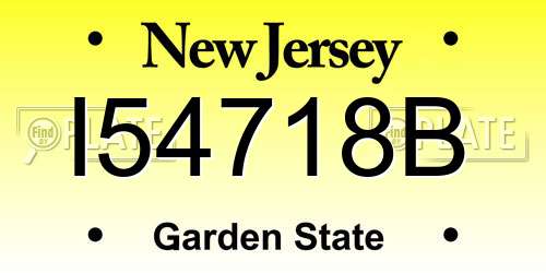 I54718B New Jersey License Plate