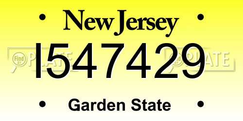 I547429 New Jersey License Plate
