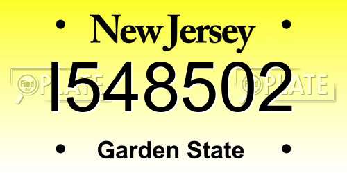I548502 New Jersey License Plate