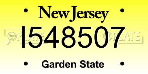 I548507 New Jersey License Plate