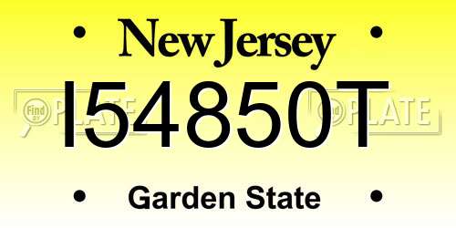 I54850T New Jersey License Plate