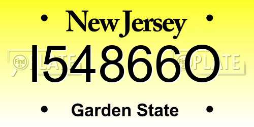 I54866O New Jersey License Plate