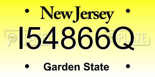 I54866Q New Jersey License Plate