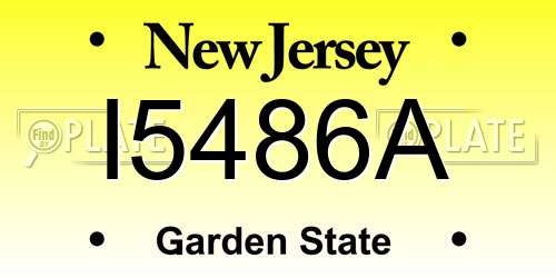 I5486A New Jersey License Plate
