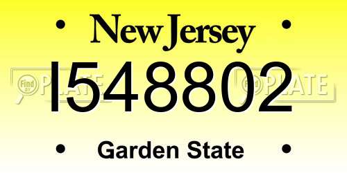 I548802 New Jersey License Plate