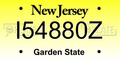 I54880Z New Jersey License Plate