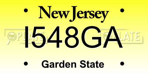 I548GA New Jersey License Plate