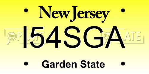 I54SGA New Jersey License Plate