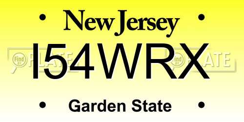I54WRX New Jersey License Plate
