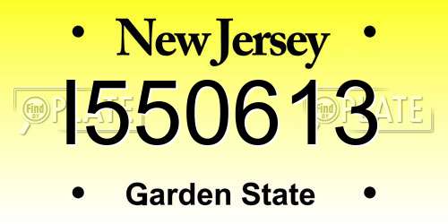 I550613 New Jersey License Plate