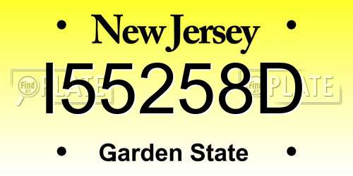 I55258D New Jersey License Plate