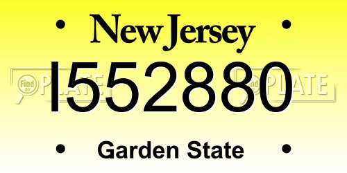 I552880 New Jersey License Plate