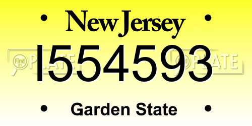 I554593 New Jersey License Plate