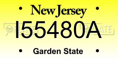 I55480A New Jersey License Plate