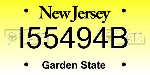 I55494B New Jersey License Plate