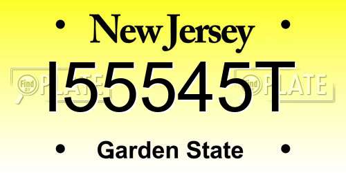 I55545T New Jersey License Plate