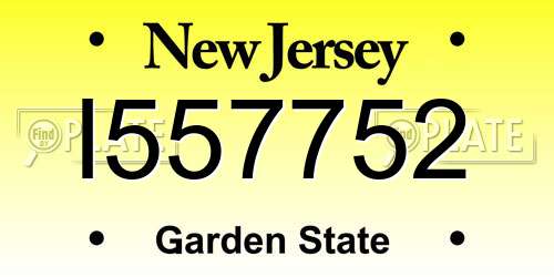 I557752 New Jersey License Plate