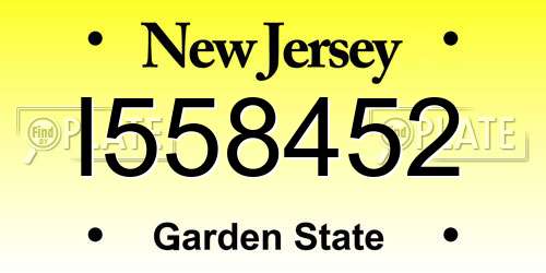 I558452 New Jersey License Plate