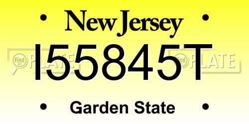 I55845T New Jersey License Plate