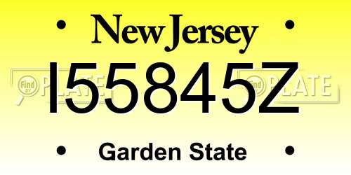 I55845Z New Jersey License Plate
