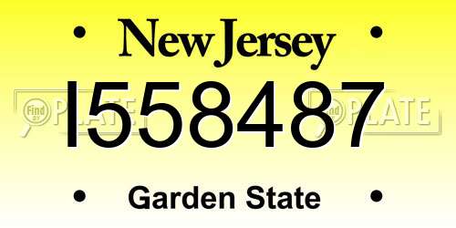 I558487 New Jersey License Plate