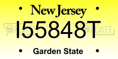 I55848T New Jersey License Plate