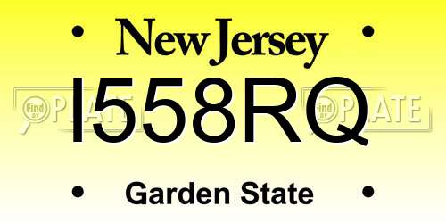 I558RQ New Jersey License Plate
