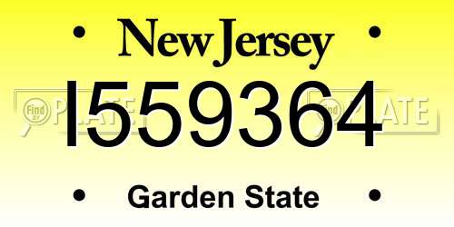 I559364 New Jersey License Plate