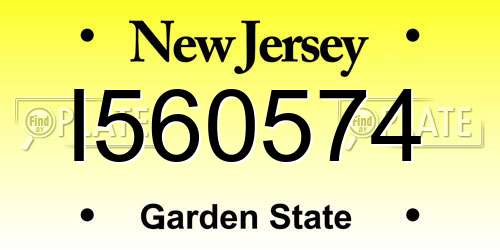 I560574 New Jersey License Plate