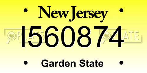 I560874 New Jersey License Plate