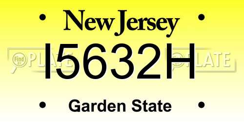 I5632H New Jersey License Plate