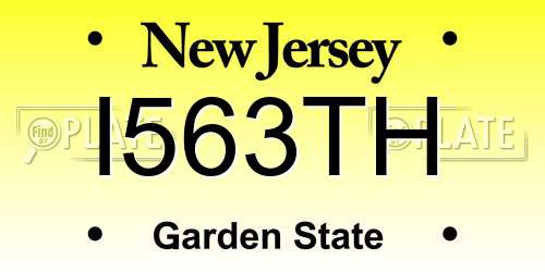 I563TH New Jersey License Plate