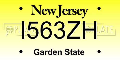 I563ZH New Jersey License Plate